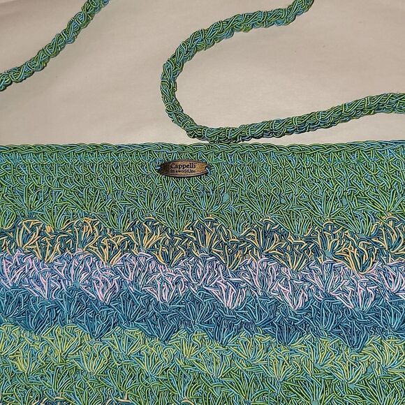 Cappelli Straworld Multicolor Should Crossbody Bag 13" x 9.5" Beautiful Stripes - Picture 5 of 13